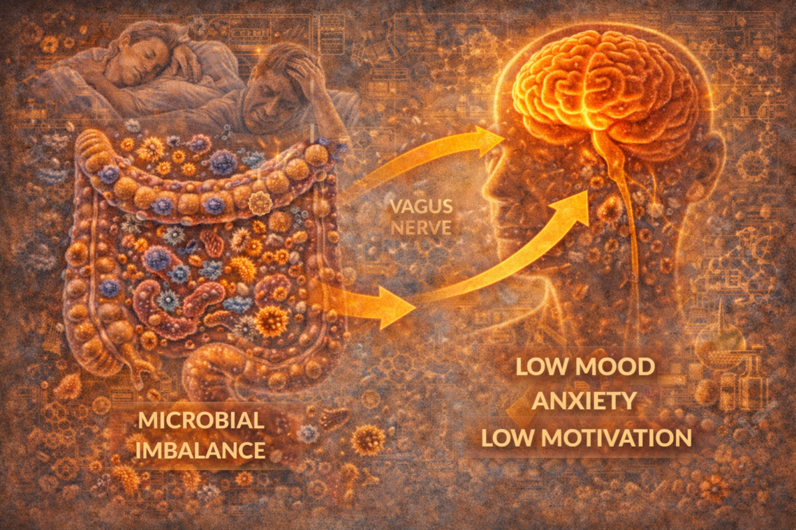 How Microbial Imbalances Influence Mood and Motivation